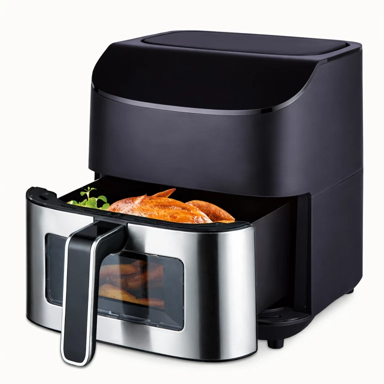 Air Fryer 6L cu fereastra de vizualizare, 1500W, 8 programe inteligente, panou tactil digital, temperatura reglabila 80-200°C, negru [6]