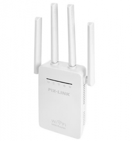 ELECTRONICE - Amplificator extender retea WI-FI Pix-Link router wireless 300Mbps - Alb