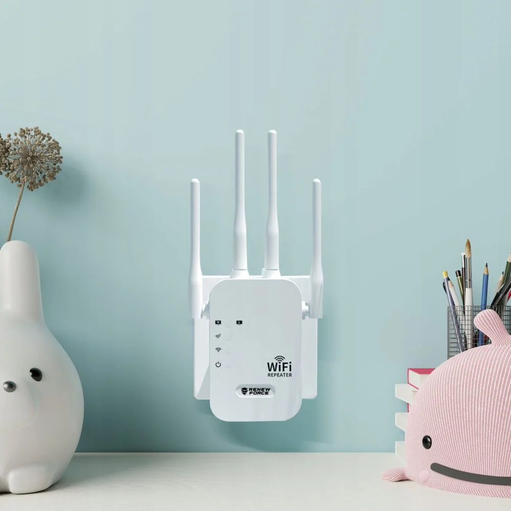 Amplificator semnal WiFi 1200 Mbps Dual Band AC1200, 2.4 GHz + 5 GHz, 4 antene externe, 1 WAN, 1 LAN, WPS, 5 moduri de functionare [1]