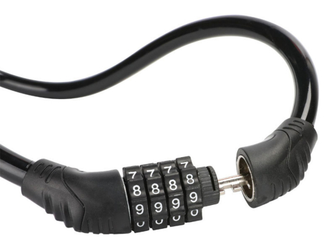 Protectie si siguranta - Antifurt bicicleta cu cifru 4 cifre, cablu otel flexibil 20 x 15 cm, combinatie resetabila, pentru bicicleta, trotineta, motocicleta, carucior, negru