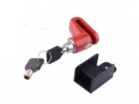 Accesorii ciclism - Antifurt, Blocator roti motociclete, mopede sau trotinete electrice, cu cheie - Rosu