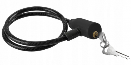 Antifurt de bicicleta cu invelis siliconic,cablu flexibil,66 cm - Negru [1]
