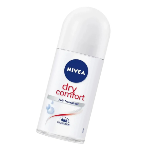 Antiperspirant Nivea Dry Comfort roll-on pentru femei, protectie 48h, formula Dual Active, fara alcool etilic si coloranti, pentru axila, 25 ml [1]