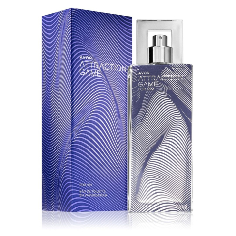 Parfumuri barbati - Apa de parfum Avon Attraction Game pentru barbati 75 ml – parfum oriental-lemnos cu note de ciocolata neagra, piper negru si ambra, dedicat barbatului carismatic si pasional