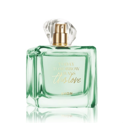 Apă de parfum Avon Today Tomorrow Always This Love 100 ml – floral-fructată pentru femei, cu note de piper roz, neroli și lemn de santal, un parfum luminos și romantic ce exprimă dragostea pură [1]