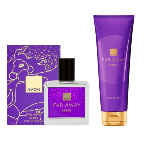 Apa de parfum Far Away Rebel 30 ml + Lotiune de corp Far Away Rebel 125 ml – set feminin intens cu note fructat-orientale, pentru o experienta completa de ingrijire si parfumare [1]