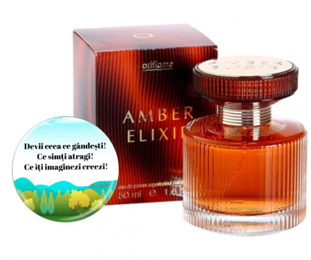 Parfum Amber Elixir Ea 50 ml + Insigna Dactylion cu mesaj motivational