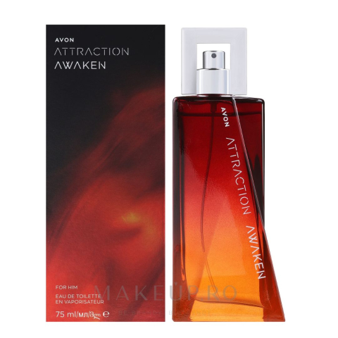 PARFUMURI & SETURI - Apa de toaleta Avon Attraction Awaken pentru barbati 75 ml – parfum aromatic-lemnos cu note de ghimbir, lavanda si cedru, pentru barbatul modern, energic si sigur pe sine