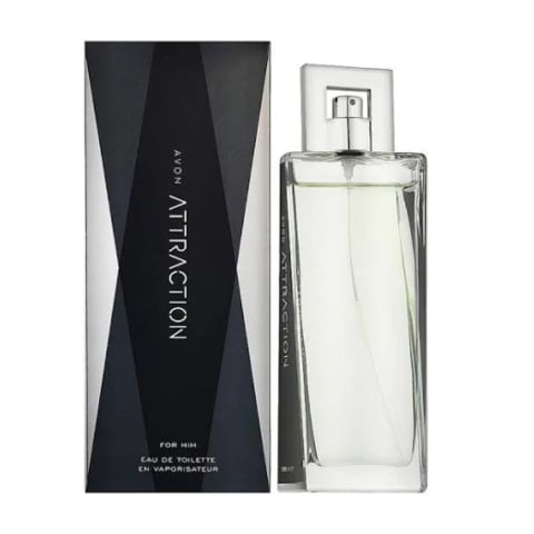 Apă de toaletă Avon Attraction pentru bărbați 75 ml – parfum lemnos-aromatic cu note de ghimbir, mosc și ambră, creat pentru bărbatul carismatic și sigur pe sine