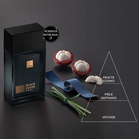 Apă de toaletă Avon Black Suede Dark pentru bărbați 100 ml – parfum lemnos-pielos cu note de cardamom, piele saffiano și vetiver, pentru bărbatul elegant și sigur pe sine [2]