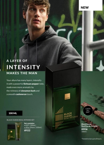 Apă de toaletă Avon Black Suede Real Intense pentru bărbați 100 ml – parfum lemnos-aromatic cu note de piper negru, lavandă și lemn de cedru, pentru bărbatul puternic și rafinat [3]