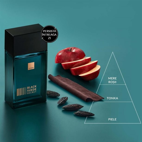 Apă de toaletă Avon Black Suede Secret pentru bărbați 100 ml – parfum lemnos-oriental cu note de piper negru, scorțișoară și vanilie, pentru bărbatul misterios și carismatic [1]