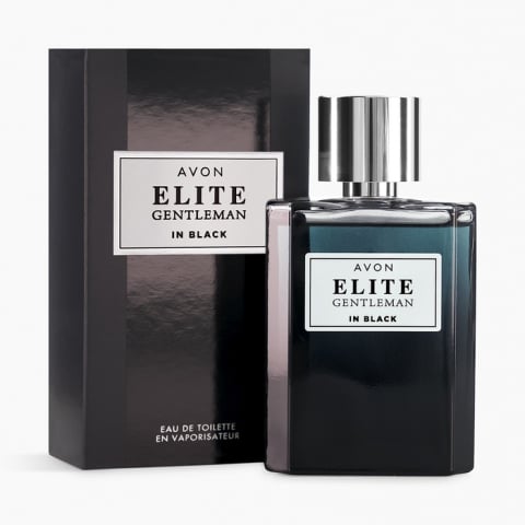 Parfumuri barbati - Apă de toaletă Avon Elite Gentleman In Black 75 ml – oriental-lemnoasă pentru bărbați, cu note de piper negru, vanilie și lemn de cedru, perfectă pentru seară și ocazii speciale