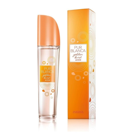 Parfumuri femei - Apa de toaleta Avon Pur Blanca Golden Burst 50 ml – floral, fructata, pentru femei, cu note calde de mandarina, iasomie si ambra, perfecta pentru zilele de toamna si momentele elegante