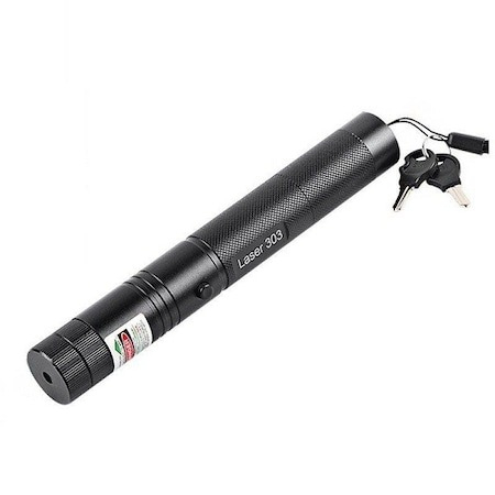 Aparat laser pointer verde cu capete interschimbabile, baterie si acumulator - Negru [1]