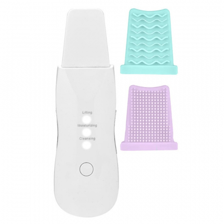 Aparate ingrijire personala - Aparat ingrijire faciala, lifting, curatare piele, cu 2 capete de silicon incluse - Alb