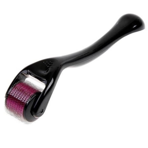 Tratamente faciale - Aparat masaj facial dermaroller, 540 ace titan 0.50 mm, pentru regenerare piele, anti-imbatranire, antirid, pori, cicatrici, cu cutie depozitare, negru