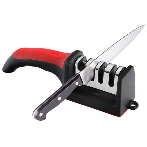 Cutite si tacamuri - Aparat profesional universal pentru ascutit cutite, foarfeci, cu maner anti alunecare si 4 niveluri