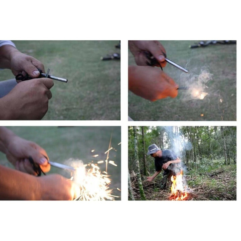 Aprinzator foc cu magneziu pentru camping si supravietuire, tija magneziu, scanteie 3000°C, impermeabil, negru [3]