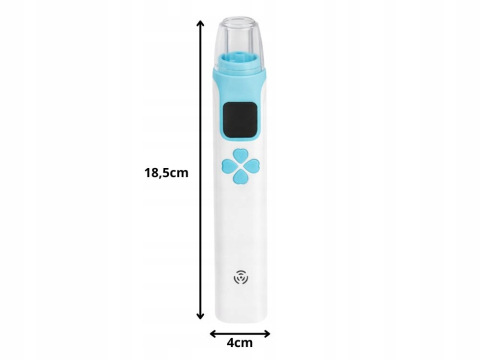 Aspirator nazal electric alb albastru 18.5 x 4 cm, pentru bebelusi si copii, reincarcabil USB, afisaj digital, 4 capete, trepte aspiratie si muzica [4]