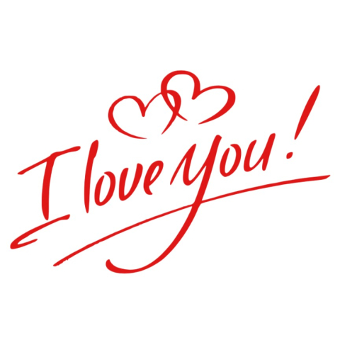 Autocolant decorativ de perete I Love You, 21 x 29 cm, rosu, din vinil autoadeziv, pentru dormitor, living, camera copiilor sau decor romantic [1]