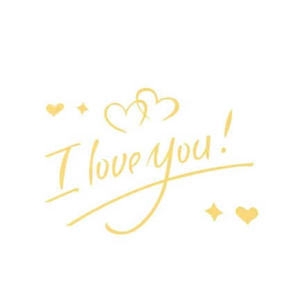 CASA & GRADINA - Autocolant decorativ I Love You cu inimioare, auriu, 21 x 29 cm, sticker autoadeziv din vinil pentru perete, geam, oglinda si mobilier