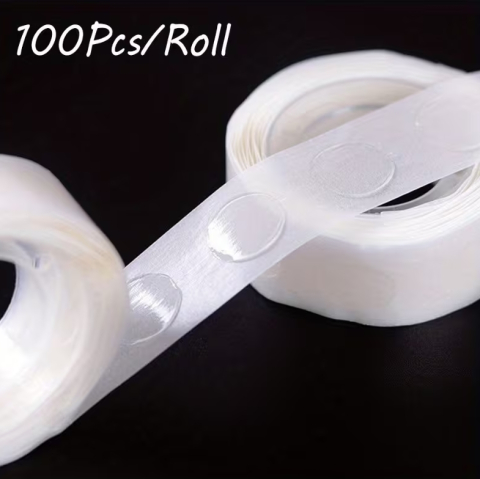 Banda adeziva pentru baloane, transparenta, rola 100 puncte adezive, fixare decoratiuni usoara si curata [2]
