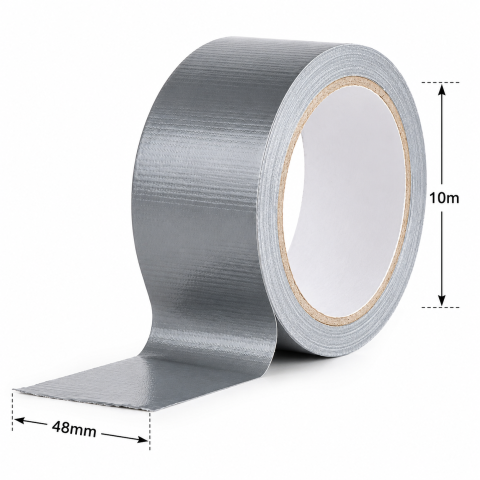 Banda adeziva tehnica gri 48 mm x 10 m, armata si rezistenta la apa, pentru reparatii [1]