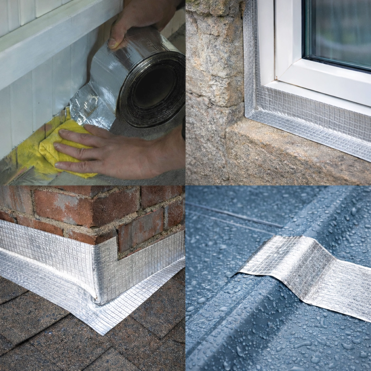 Banda argintie 100 mm x 5 m cu folie de aluminiu, autoadeziva pentru etansare [4]