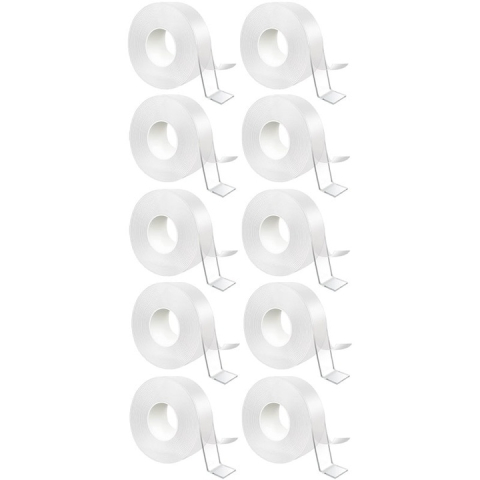 Banda dublu adeziva transparenta, 5 metri, siliconica, flexibila, rezistenta la apa, reutilizabila, nu lasa urme, aplicabila pe diverse suprafete [8]