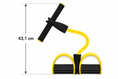 Banda elastica fitness cu pedale, galben-negru, 43.1 cm, extensor multifunctional cu manere din spuma pentru exercitii acasa, tonifiere si recuperare [1]
