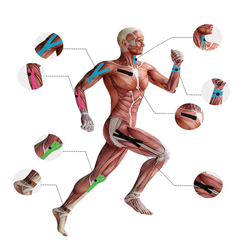 Banda kinesiologica bej 5 cm x 5 m, impermeabila, elastica, bumbac si elastan, suport muscular si articular pentru sport si recuperare [8]