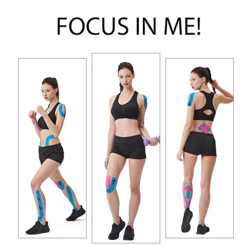 Banda kinesiologica bej 5 cm x 5 m, impermeabila, elastica, bumbac si elastan, suport muscular si articular pentru sport si recuperare [5]
