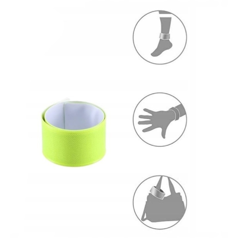 Banda reflectorizanta verde, 40x3 cm, ajustabila, pentru siguranta in intuneric – vizibilitate crescuta pentru mers, alergare, ciclism sau drumuri slab iluminate [3]