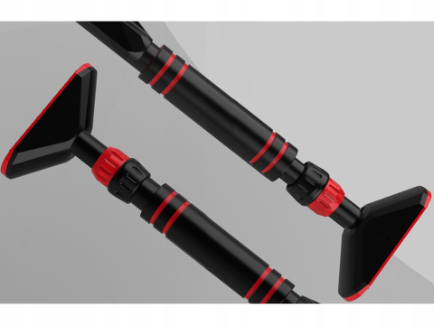 Bara tractiuni, negru cu rosu 68.5-100 cm, telescopica reglabila pentru usa, cu nivela integrata, manere buretate si suprafete antiderapante pentru antrenament [6]