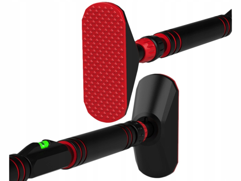 Bara tractiuni, negru cu rosu 68.5-100 cm, telescopica reglabila pentru usa, cu nivela integrata, manere buretate si suprafete antiderapante pentru antrenament [7]