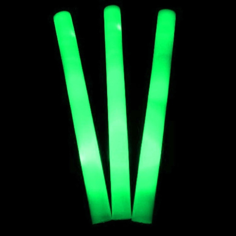 Baston LED din spuma pentru evenimente si concerte, efect luminos party, 47 cm, verde [6]