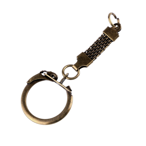 CASA & GRADINA - Baza breloc bronz cu carabina si inel rotund pentru chei, accesorii handmade, genti si portofele, 6.5 cm