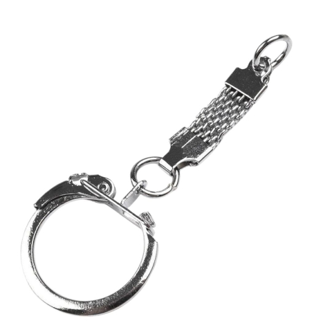 CASA & GRADINA - Baza breloc metalic cu carabina si inel rotund pentru chei, accesorii handmade, genti si portofele, 6.5 cm, argintiu