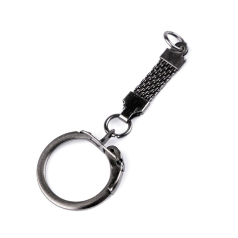 Baza breloc negru cu carabina si inel rotund pentru chei, accesorii handmade, genti si portofele, 6.5 cm [2]