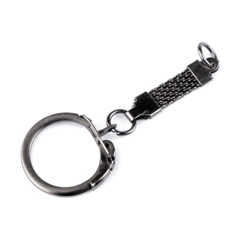 CASA & GRADINA - Baza breloc negru cu carabina si inel rotund pentru chei, accesorii handmade, genti si portofele, 6.5 cm