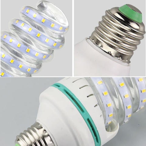 Bec LED, 5W, spiralat, soclu E27, alb rece [7]
