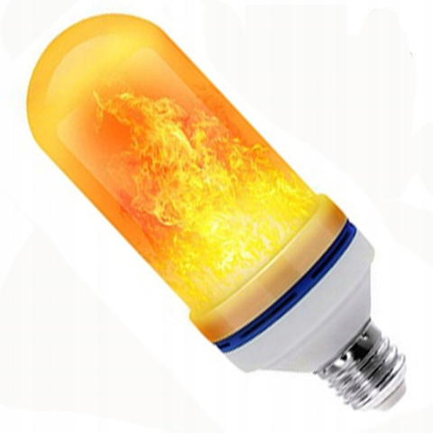 ECHIPAMENTE FOTO - Bec LED flacara alb cald 15 x 6 cm, E27, 9W, efect flacara vie, 3 moduri iluminare, 1300-1800K, IP44, decorativ