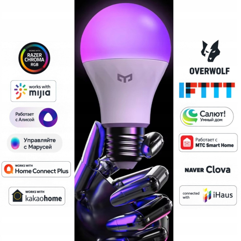 Bec LED inteligent RGB E27 A60, WiFi, 9W, 806 lm, lumina reglabila 2700-6500K, control prin aplicatie si comanda vocala [6]