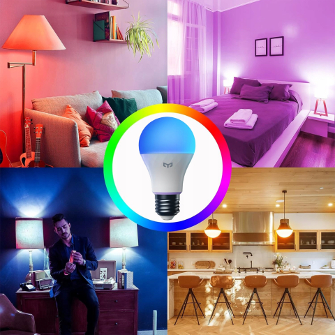 Bec LED inteligent RGB E27 A60, WiFi, 9W, 806 lm, lumina reglabila 2700-6500K, control prin aplicatie si comanda vocala [1]