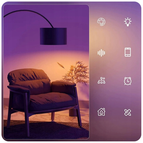 Bec LED inteligent RGB E27 A60, WiFi, 9W, 806 lm, lumina reglabila 2700-6500K, control prin aplicatie si comanda vocala [13]