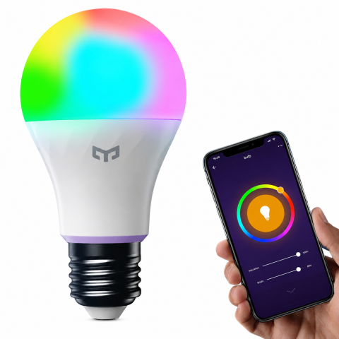 ECHIPAMENTE FOTO - Bec LED inteligent RGB E27 A60, WiFi, 9W, 806 lm, lumina reglabila 2700-6500K, control prin aplicatie si comanda vocala