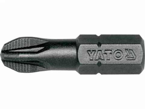 Surubelnite si biti - Bit profesional Yato 1/4", 25mm, cap PZ3, HRC 58-62, realizat din otel forjat, cu acoperire anticoroziva