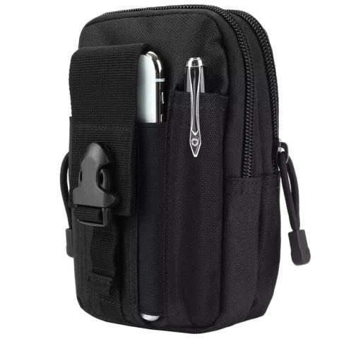 Borseta tactica militara MOLLE pentru centura, impermeabila, compartimentata, organizator EDC, outdoor camping, drumetii, ciclism, neagra [1]