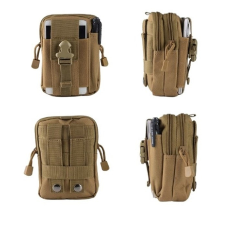 Borseta tactica pentru talie multifunctionala 1L, organizator EDC, poliester rezistent, impermeabil, bej 18 cm [1]